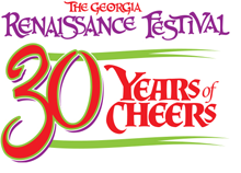 Text in image: The Georgia Renaissance Festival - 30 Years of Cheers