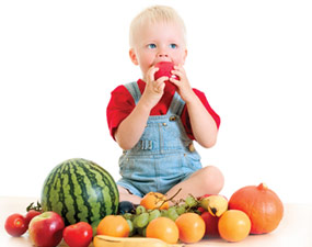 Child Eating Fruit
